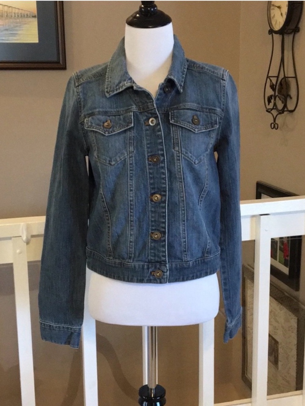 bp Women's Classic Denim Jacket in Blue Wash